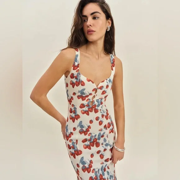 Reformation Laine Dress In Strawberry Jam, brand new, never worn, no flaws.